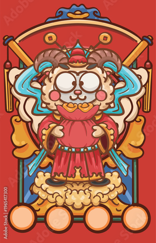 Hand-drawn cartoon sheep year illustration poster material