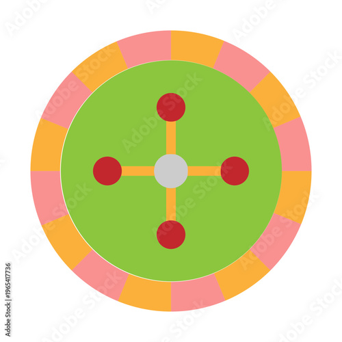 Casino Wheel Vector Flat Icon Design