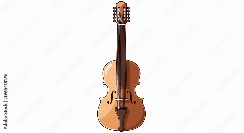 Fototapeta premium A stylized, light brown viola with a dark brown fingerboard and bridge