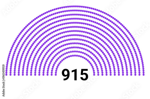 Hemicycle 915 seats - 8 rows