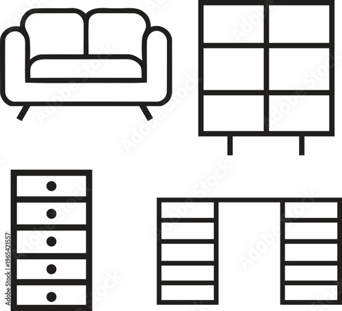 Furniture line drawings