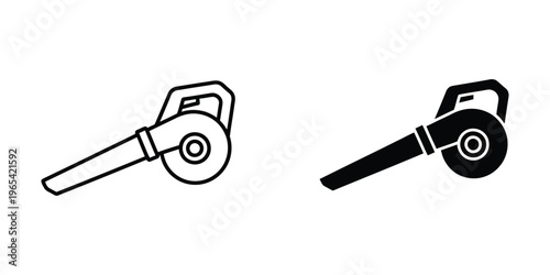 Comparison of two different types of chainsaws in black and white illustration