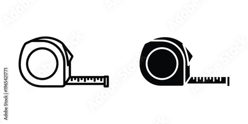 Two contrasting tape measures with different head designs shown side by side