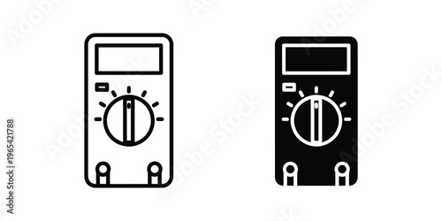 Comparison of analog and digital multimeter designs shown in black and white line art