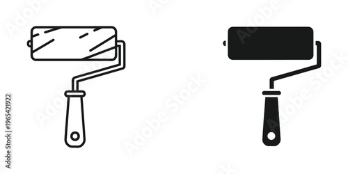 Comparison of a partially filled and a fully loaded paint roller for wall painting