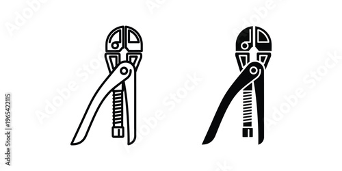 Two types of wire cutters in open and closed positions