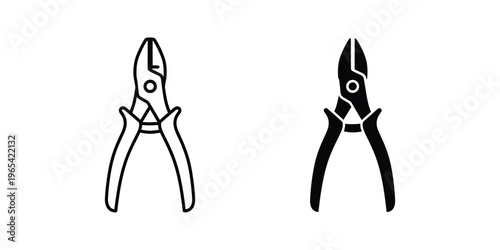 Illustration of two types of pliers with different jaw designs for various tasks