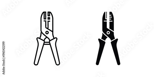 Comparison of a standard and locking pliers design in black and white illustration