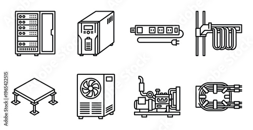 Power and electrical equipment schematic symbols for data center generator and home power solutions