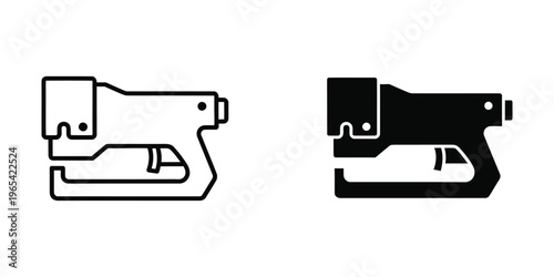 Side by side comparison of a belt sander in outline and filled styles