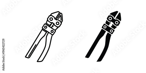 Two types of bolt cutters shown in a side-by-side comparison illustration