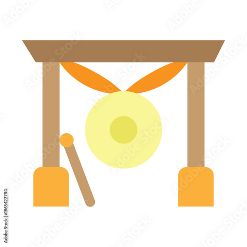 Gong Vector Flat Icon Design