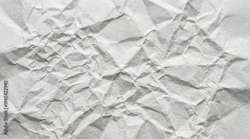Crumpled White Paper Texture Background With Wrinkles and Creases for Grunge Design