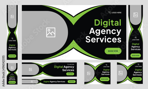 Trendy Web bundle banner design for social media post, digital marketing agency web set banner design, fully customizable vector eps 10 file format