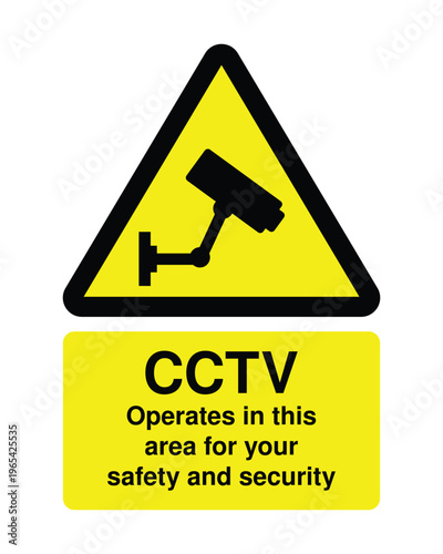 CCTV Warning Sign Surveillance Camera Security Notice Operates in This Area