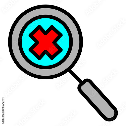 Failed Inspection Vector Filled Icon Design