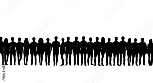 Silhouette of a diverse group of people standing together