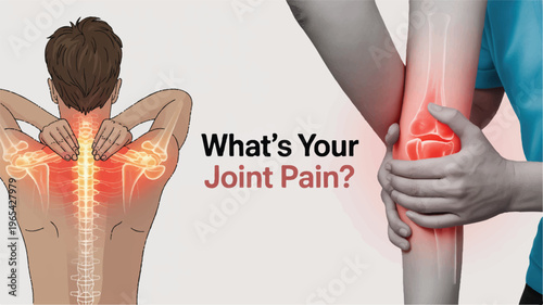 Joint Pain Awareness: A visual representation illustrating joint pain. An illustrative depiction, emphasizing discomfort and the human skeletal framework to communicate.