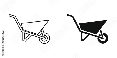 Two different wheelbarrow designs shown in simple line art style