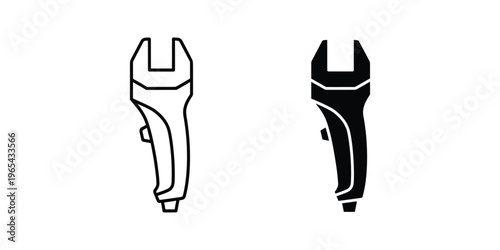 Comparison of a standard wrench and a torque wrench silhouette