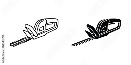 Comparison of two different types of hedge trimmers with various blade designs