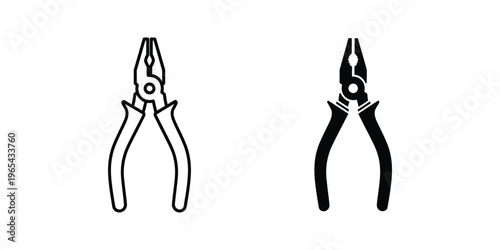 Comparison of standard and locking pliers in a black and white illustration