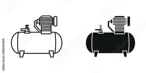 Comparison of an air compressor with a painted and unpainted tank
