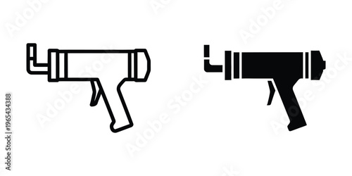 Comparison of a standard and filled silhouette of a firearm grip design