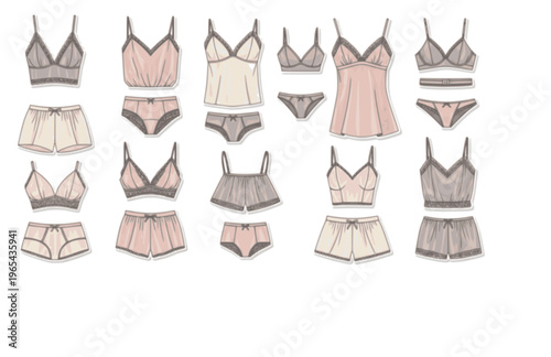 Elegant Silk Lingerie Fashion Silhouette Sticker, Boudoir Style Vector, Modern Sophisticated Feminine Aesthetic Illustration