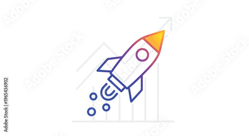 Rocket, launch, growth, success, business, finance icon