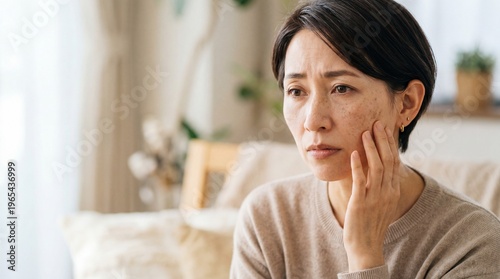 顔のシミやそばかすを気にする、50代日本人女性の肌の悩み