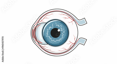 Detailed cross-section of a human eye, showcasing its intricate anatomy