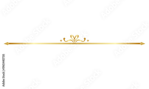 Vintage lines decorative. Golden flower border. Gold line illustration. Golden line, aesthetic line