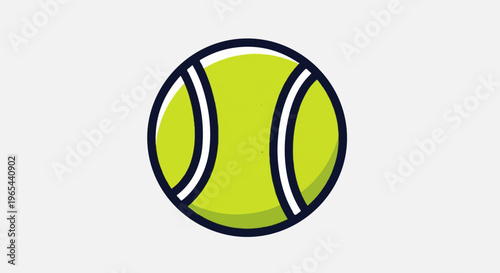 A simple lime green tennis ball with a dark outline is centered
