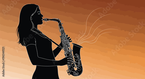 Saxophone Player, Musician Silhouette, Jazz Music, Female Artist, Instrument Icon
