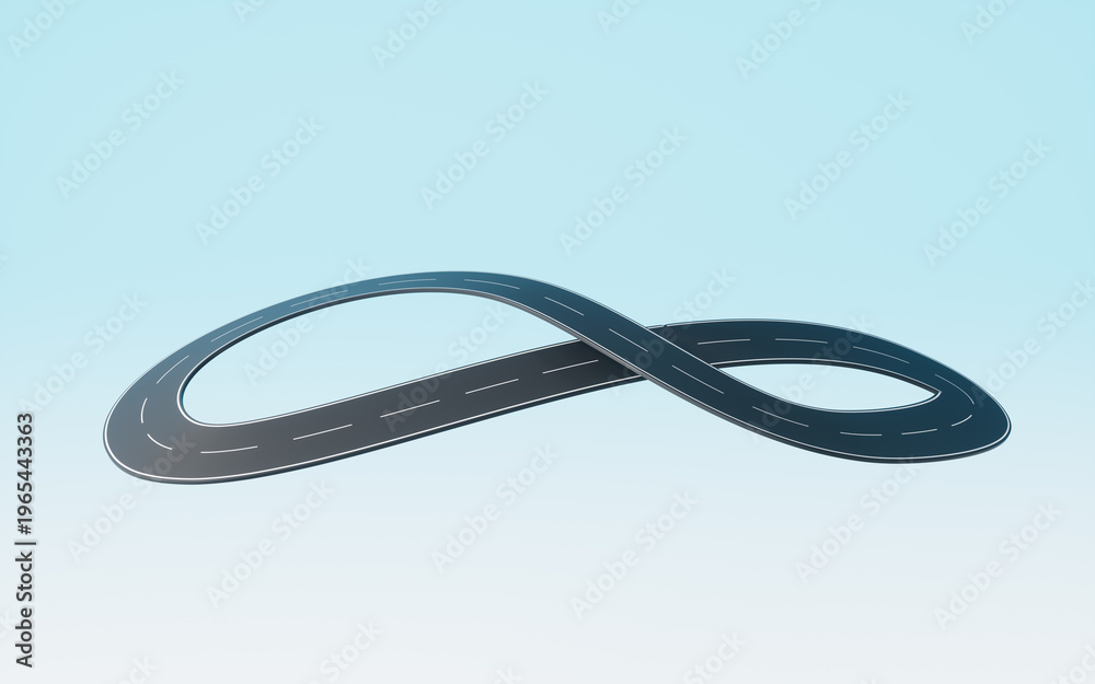 Naklejka premium Cartoon creative highway, 3d rendering.
