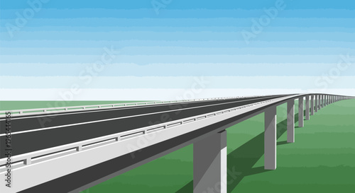 Highway, elevated road, transportation infrastructure, vector illustration