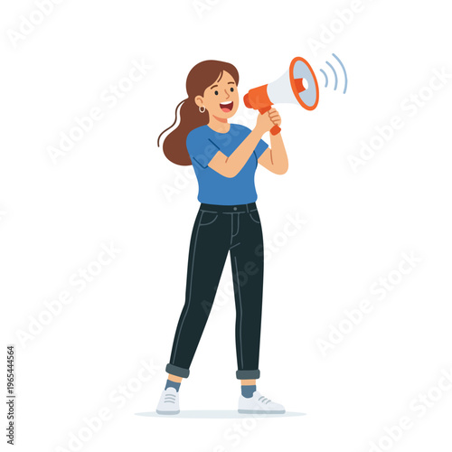 vector someone giving notification with megaphone 6