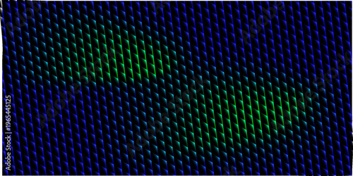 A monochromatic teal abstract image featuring a wave pattern with vertical lines, creating a sense of movement and depth on a dark background, ideal for modern design.