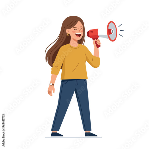 vector someone giving notification with megaphone 002