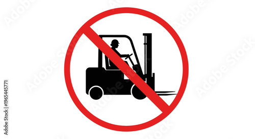 A forklift operator is prohibited from driving inside a warehouse zone.