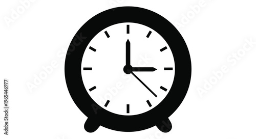 A simple black clock displaying ten thirty with a minimalist design and bold outline silhouette high quality professional