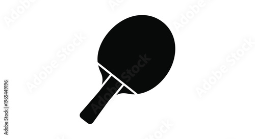 A simple black representation of a table tennis paddle against a white background a striking silhouette high quality