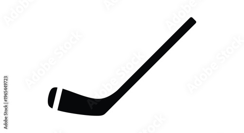 A stark black graphic depicts a hockey stick lying on its side showcasing a distinct silhouette high quality