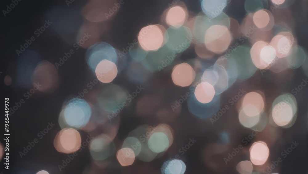 Fototapeta premium Soft-focus image featuring blurred, colorful orbs floating on a dark, textured background
