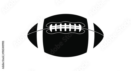 A striking black silhouette of an american football showcasing its iconic shape and lacing detail silhouette high quality
