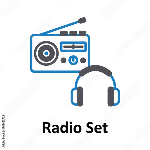 Radio Set Vector icon which can easily modify or edit