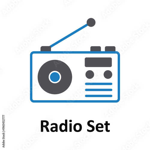 Radio Set Vector icon which can easily modify or edit