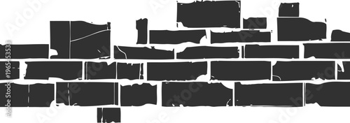 Gray brick wall texture with white grout lines and chipped edges