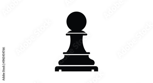 A stark black pawn stands prominently against a white backdrop a classic game piece silhouette high quality professional